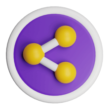 3d Condividere icona che rappresentano connessione e condivisione su trasparente sfondo png