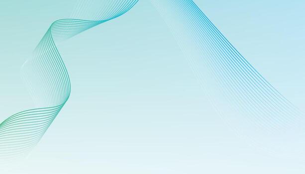Minimal abstract turquoise wave background with smooth flowing gradient lines, modern light blue wallpaper design for digital art and presentation templates vector