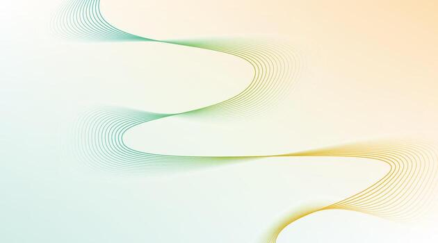 mínimo resumen degradado antecedentes con suave naranja y verde curvo línea olas en suave pastel fondo vector