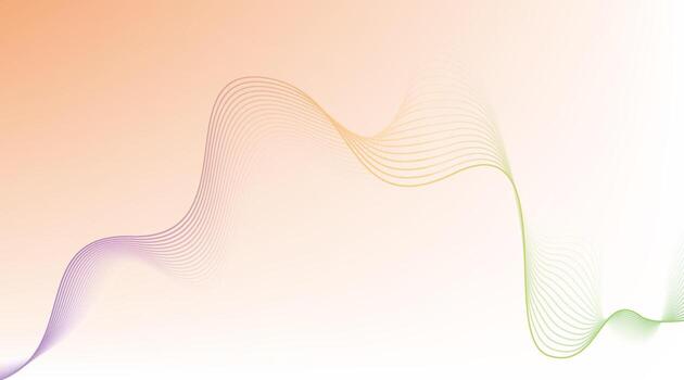 Abstract peach orange gradient background with soft elegant curved lines, minimal pastel wave wallpaper for stylish digital art design vector