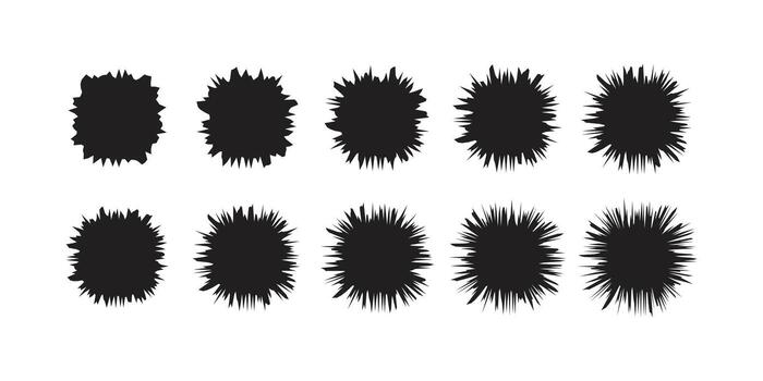 Grunge Brush Stroke Set. Textured Circle, Square and Rectangle Shapes for Frames and Design Elements vector