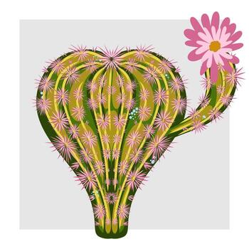 a cactus with a flower in the middle of it vector