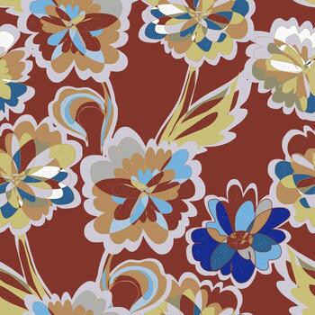 a pattern . flowers on a red background vector