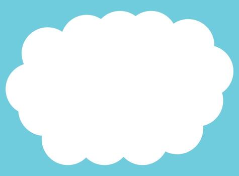 A simple cloud with blue sky, weather forecast cloud, white and blue colors, suitable for educational content and kids story, good for sign and tag and banner, can be used for motion graphics elements vector