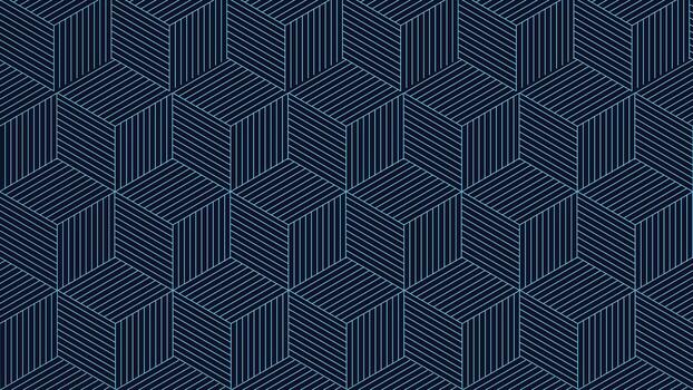 resumen geométrico cubo antecedentes con moderno azul línea patrones, ideal para tecnología, negocio, digital diseño, arquitectura, y creativo mínimo estilo proyectos vector