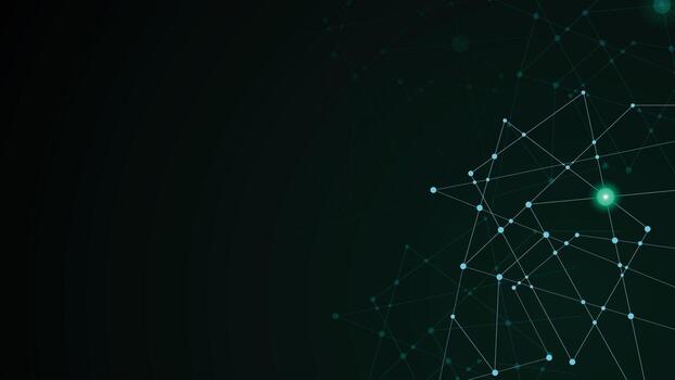 Futuristic digital network background with glowing dots and connecting lines, perfect for themes of data, technology, communication, and modern innovation design vector