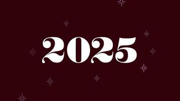 animering rörelse av en år övergång från 2025 till 2026 med blinkning gnistra accenter på en mörk neutral bakgrund, idealisk för festlig Semester hälsning, design, och firande bilder. video