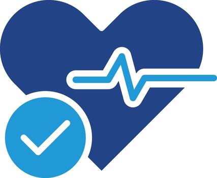 icon with electrocardiogram graph of heartbeat waves that have been verified in healthy standards and the condition of the organ is functioning normally. vector