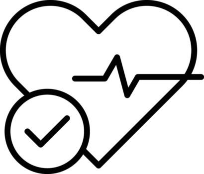 icon with electrocardiogram graph of heartbeat waves that have been verified in healthy standards and the condition of the organ is functioning normally vector