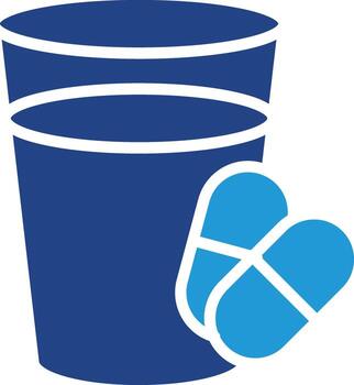 icono visual instrucción guía para tomando medicación con fluido asistencia vector