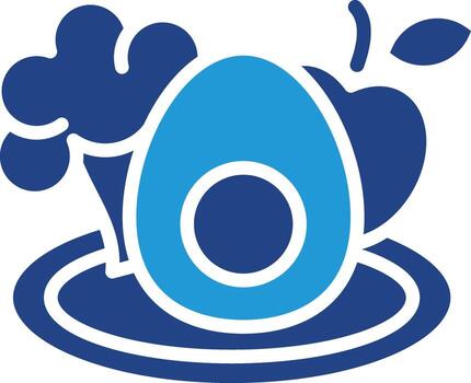 food icon of balanced nutrition combining egg, broccoli and apple on a plate conveys a message about the importance of a nutritious diet and healthy living. vector