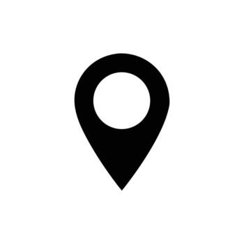 Location Pointer Icon Simple Flat Design with Transparent Background vector