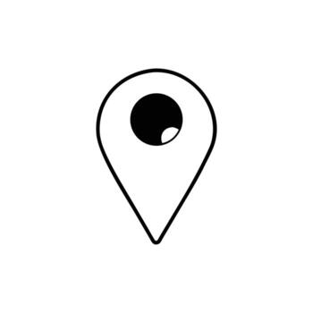 Location Pin Icon Outline Style with Circular Center on Transparent Background vector