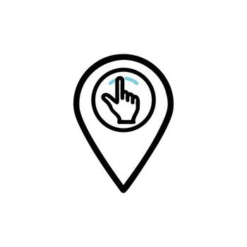 Cursor Hand Tapping Button in Pin on Transparent Background Icon Design vector