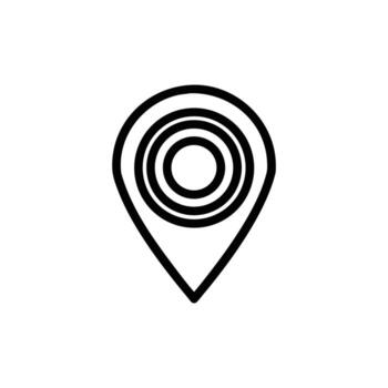 Location Pin Icon with Circular Target Pattern and Transparent Background vector