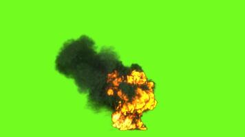 3d tolkning av animerad brand explosion effekt på grön skärm bakgrund video