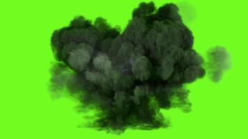 3d rendering of animated purple fire explosion effect on green screen background video
