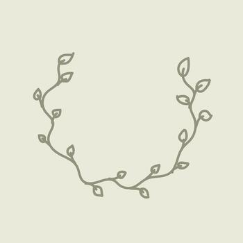 Boho Hand Drawn Whimsical Botanical Frame With Leaves vector