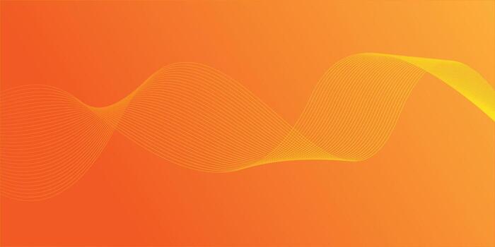 Vibrant abstract orange background with smooth flowing wave lines. Glowing, dynamic, and shiny line elements for modern design. Perfect for website layouts, posters, brochures, banners, and flyers. vector