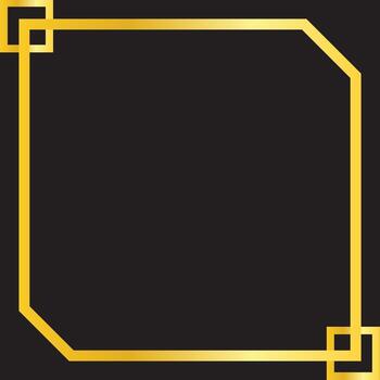 Elegant golden geometric frame on dark background, perfect for luxury branding, invitations, and modern creative projects with a sophisticated touch. vector