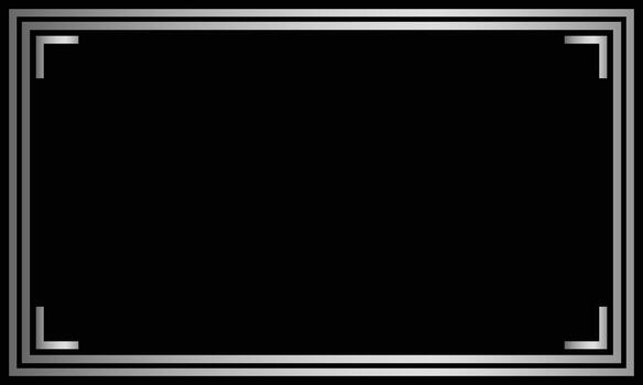 Modern black background with a polished metallic frame, perfect for professional presentations, creative projects, invitations, and luxury digital designs. vector