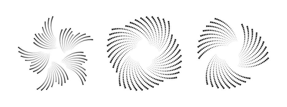 negro punteado circular sonido ola modelo. resumen radial igualada para música visualización, audio espectro, o digital Radar diseño. ilustración. vector