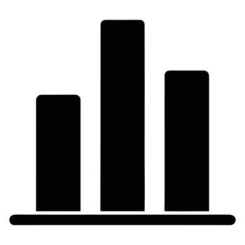 Bar chart icon illustration, analytics and statistics design, data visualization graph for finance, research and business reporting vector