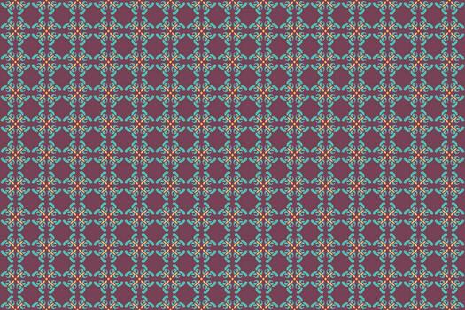 A patterned fabric with a red and blue design vector