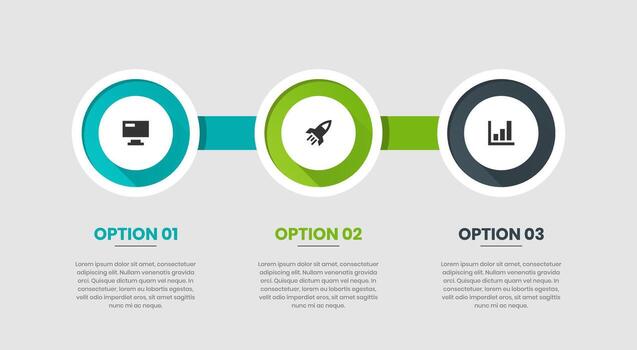 Infographic Element Templates with Icons and 3 Options. Suitable for Process Diagram, Workflow Layout, Banner, Flow Chart vector