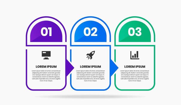 Circle Infographic Element Design Templates with Icons and 3 Numbers. Suitable for Presentations, Workflow Layout, Banner, Flow Chart, Infographic vector