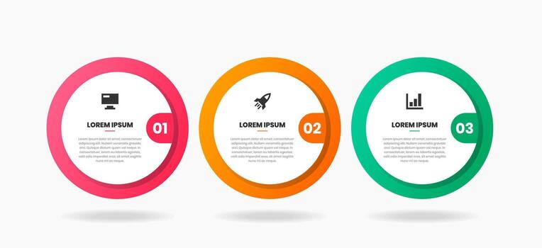 Circle Infographic Element Design with Icons and 3 Numbers. Suitable for Process Diagram, Presentations, Workflow Layout, Banner, Flow Chart, Infographic vector