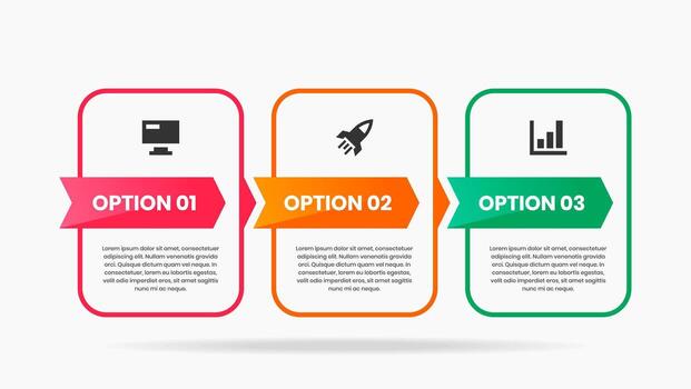 Line Infographic Element Design Templates with Icons and 3 Options or Steps. Suitable for Process Diagram, Presentations, Workflow Layout, Banner, Flow Chart, Infographic vector