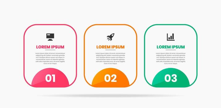 Simple Line Infographic Element Design Templates with Icons and 3 Numbers. Suitable for Process Diagram, Presentations, Workflow Layout, Banner, Flow Chart, Infographic vector