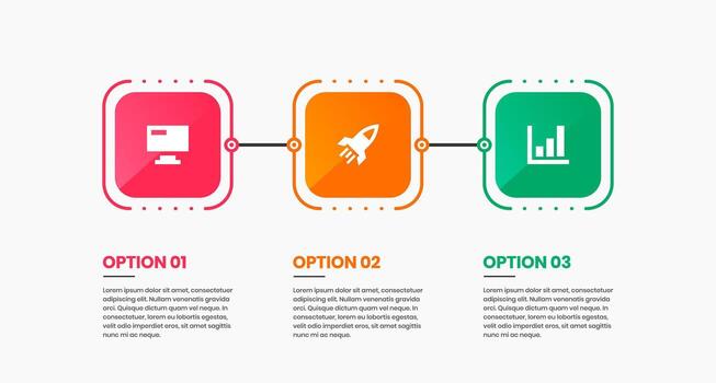Timeline Infographic Element Design Templates with Icons and 3 Options. Good for Process Diagram, Presentations, Workflow Layout, Banner, Flow Chart, Infographic vector