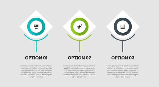 Infographic Design Templates with Icons and 3 Options. Suitable for Process Diagram, Presentations, Workflow Layout, Flow Chart, Infographic vector