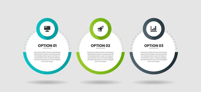 Infographic Element Design Templates with Icons and 3 Options or Steps. Good for Process Diagram, Presentations, Workflow Layout, Banner vector
