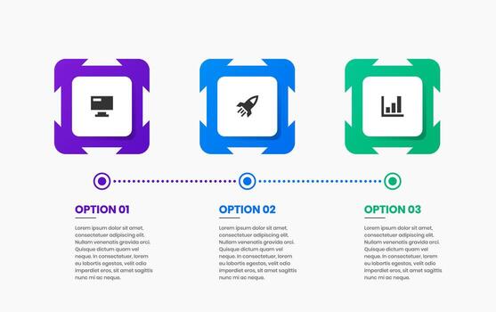 Timeline Infographic Element Design Templates with Icons and 3 Options or Steps. Suitable for Presentations, Workflow Layout, Banner, Flow Chart, Infographic vector