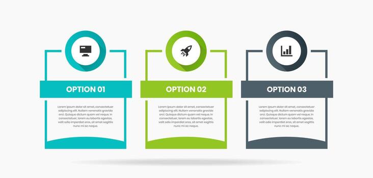 Infographic Element Design Templates with Icons and Three Options. Suitable for Process Diagram, Presentations, Workflow Layout, Banner, Flow Chart, Infographic vector