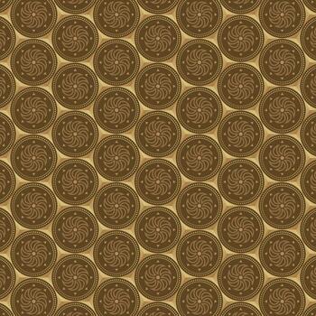 Ornamental Circle Repeated Shape Geometric Seamless Textile Pattern vector