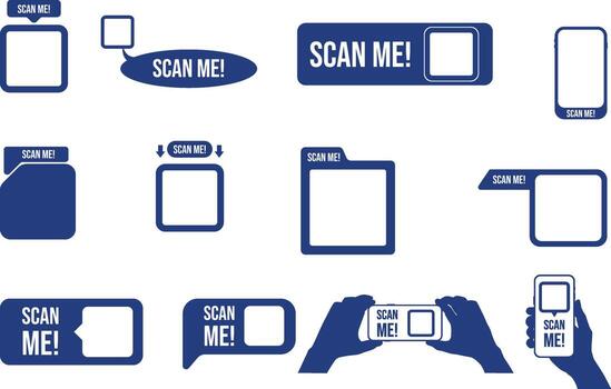 Set of scan me frame template. Qr code banner design for business. vector