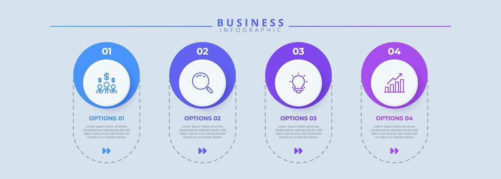 Infographic thin line design with icons and 4 options or steps. Infographics for business concept. Can be used for presentations banner, workflow layout, process diagram, flow chart, info vector