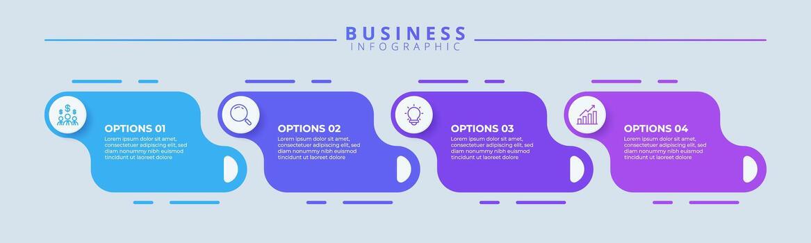 Infographic thin line design with icons and 4 options or steps. Infographics for business concept. Can be used for presentations banner, workflow layout, process diagram, flow chart vector