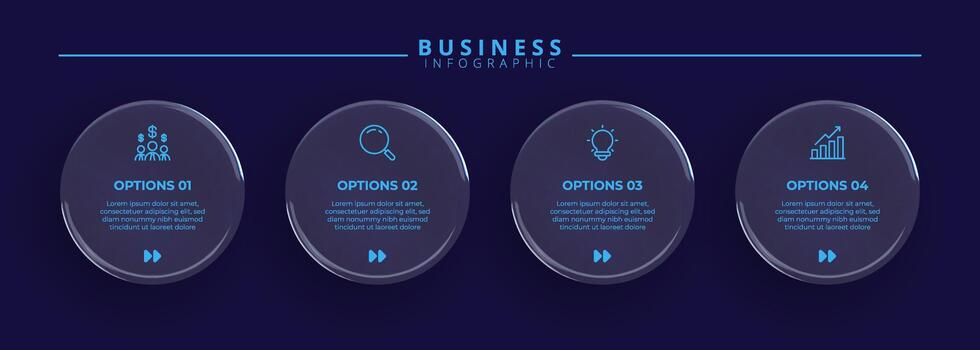 infographic labels with icons and 4 options or steps. Suitable for process diagrams, presentations, workflow layouts vector