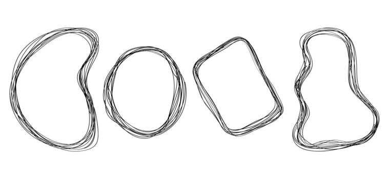 Hand drawn scribble line circles Doodle circular for message note mark design element vector