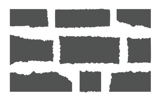 torn paper jagged edge rectangle rough cutout grunge frame shape abstract border design, isolated headline rectangle template vector