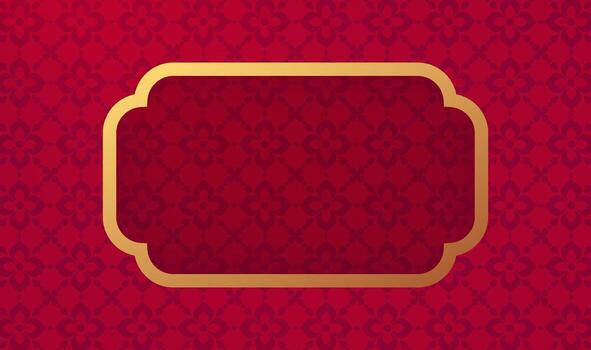 Red Chinese style textured background design and border vector