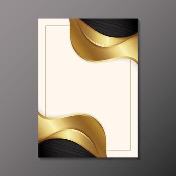 Elegant Golden Curve Shape Luxury Abstract Cover Page Design Layout vector