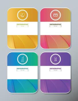 Minimalist Gradient Business Infographic Template with Icon and Creative Elements vector