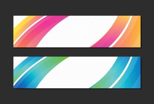 Modern Abstract Gradient Curve Shape Website Header Banner Set Template vector