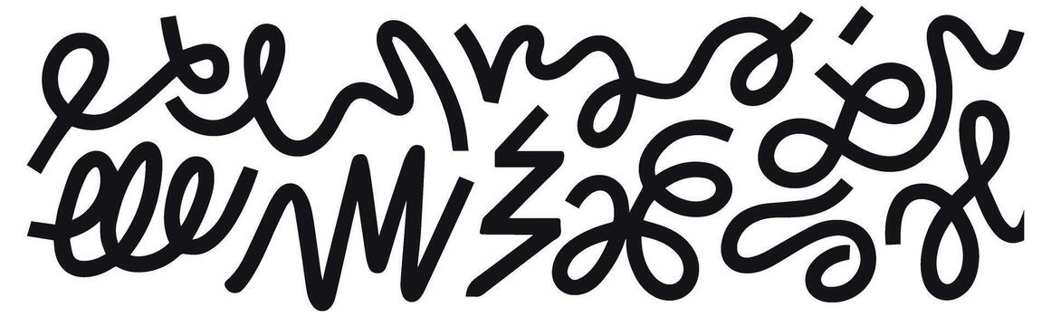 mano dibujado garabatear colección de resumen garabato línea aislado en transparente antecedentes vector